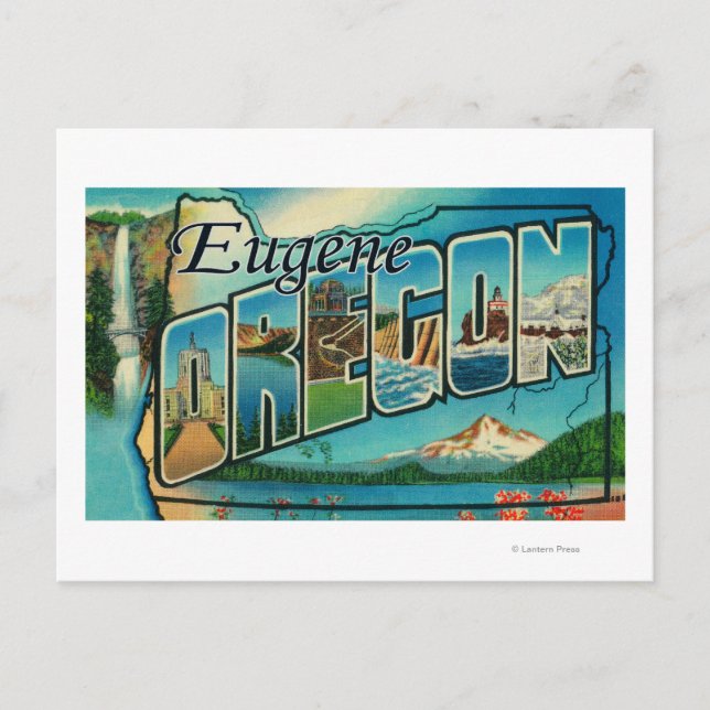 Eugene, OregonLarge Letter ScenesEugene, OR Postkarte (Vorderseite)