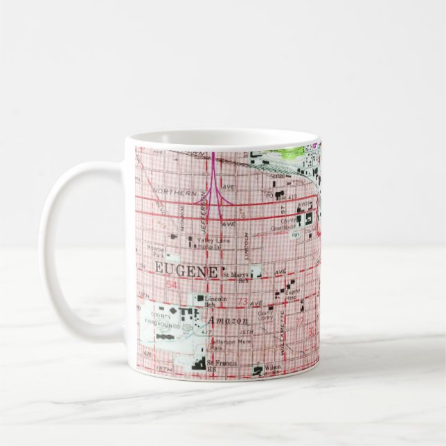 Eugene University of Oregon Vintag Map Kaffeetasse (Links)