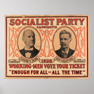Eugene V. Debs Sozialistisches Party 1908 Poster