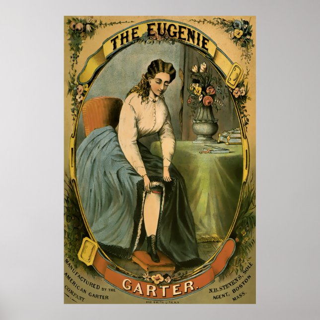 EUGENIE Garter Advertisement c. 1840 Poster (Vorne)