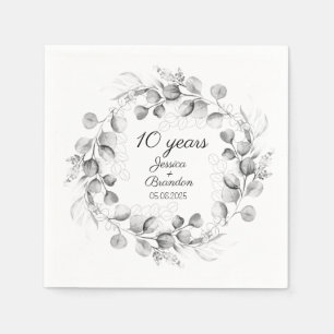 Eukalyptus 10. Zinn Hochzeitstag Serviette
