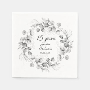Eukalyptus 15. Kristallene Hochzeit Serviette