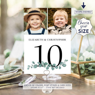 Eukalyptus 2 Foto Hochzeit Tischnummer Zeichen