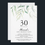 Eukalyptus 30. Geburtstagsfeier Party Einladung<br><div class="desc">Die rustikale Eukalyptus 30. Geburtstagsfeier ist die perfekte Party Einladung für alle 30. Geburtstagsfeiern. Schönes,  von Hand gezeichnetes,  grünes Blattwerk mit einfacher,  moderner Typografie. Die Einladung ist Teil einer Sammlung.</div>