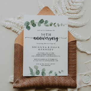 Eukalyptus 50. Hochzeitstag Einladung
