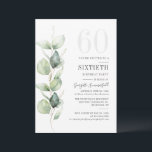 Eukalyptus 60. Geburtstag Botanisches Grünes Party Einladung<br><div class="desc">Botanischer Eukalyptus 60. Geburtstag Party Grüne Einladung. Das moderne botanische Design besticht durch seine trendige Typografie und Gestaltung. Ideal für andere besondere Anlässe,  einschließlich Überraschungs-Party und Jubiläumsfeiern</div>