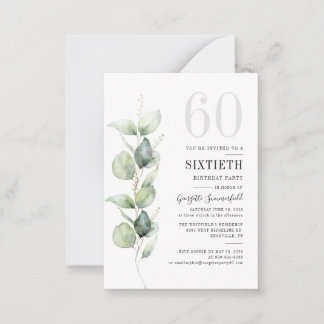 Eukalyptus 60. Geburtstag Einladung