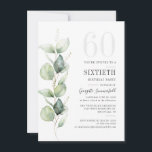 Eukalyptus 60th Birthday Party Greenery Einladung<br><div class="desc">Botanischer Eukalyptus 60. Geburtstag Party Grüne Einladung. Das moderne botanische Design besticht durch seine trendige Typografie und Gestaltung. Ideal für andere besondere Anlässe,  einschließlich Überraschungs-Party und Jubiläumsfeiern</div>