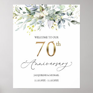 Eukalyptus 70. Hochzeitstag Begrüßungszeichen Poster