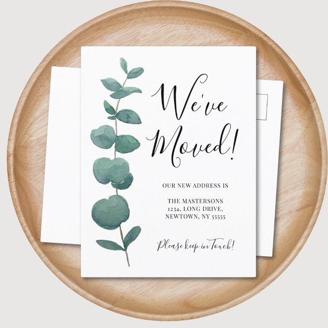 Eukalyptus Adressänderung Ankündigungspostkarte (Von Creator hochgeladen)