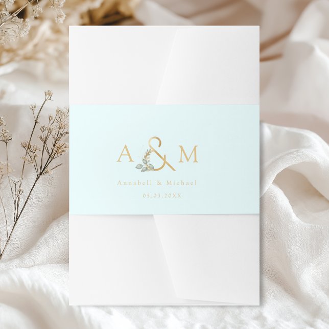 Eukalyptus Ampersand Hochzeit Einladungsbanderole (Eucalyptus Ampersand Wedding Invitation Belly Band)