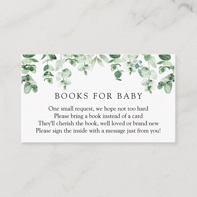 Eukalyptus and Greenery Books for Baby insert card (Vorderseite)