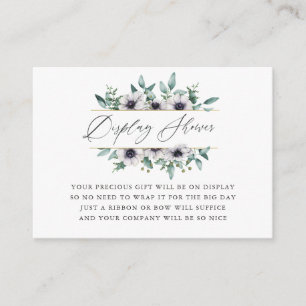 Eukalyptus Anemone Baby Shower Shower Shower Showd Begleitkarte