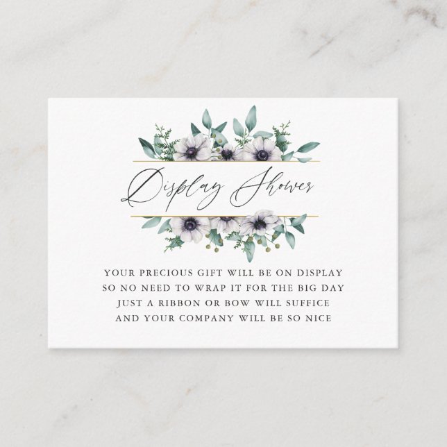 Eukalyptus Anemone Baby Shower Shower Shower Showd Begleitkarte (Vorderseite)