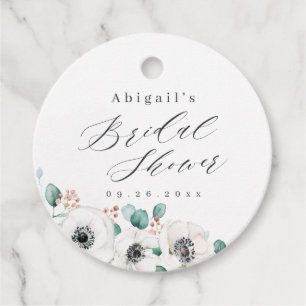 Eukalyptus anemone florales rustikales Brautparty Geschenkanhänger
