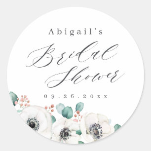 Eukalyptus anemone florales rustikales Brautparty Runder Aufkleber