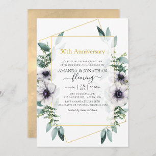 Eukalyptus Anemone Geometric 50 Jahre Einladung