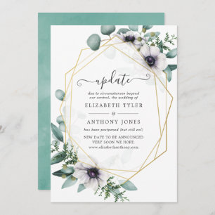 Eukalyptus Anemone Geometric Wedding Update Einladung