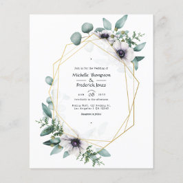 Eukalyptus Anemone Geometrische Hochzeit Flyer