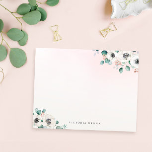 Eukalyptus-Anemonen-Blumenpersonalstationery Mitteilungskarte