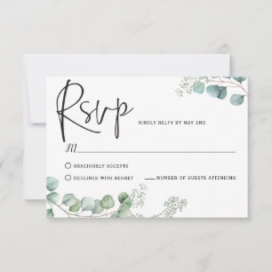 Eukalyptus-Antwortkarten, RSVP Karte