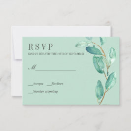 Eukalyptus Aqua Blätter Wedding RSVP