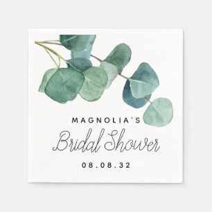 Eukalyptus-Aquarell-Brautparty Serviette