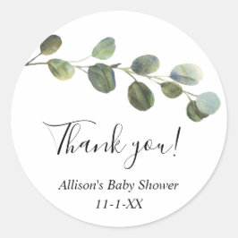 Eukalyptus Aquarell Einfacher Gefallen Vielen Dank Runder Aufkleber