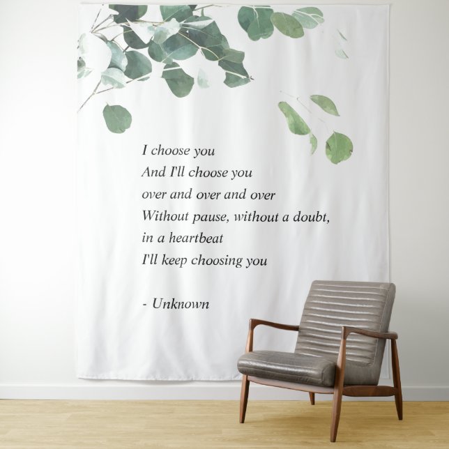 Eukalyptus-Aquarell Wandteppich (Beispiel)