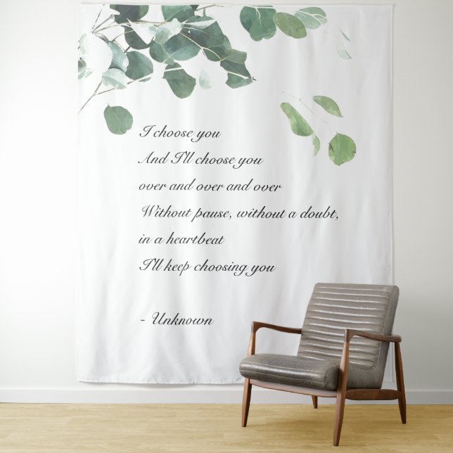 Eukalyptus-Aquarell Wandteppich (Beispiel)