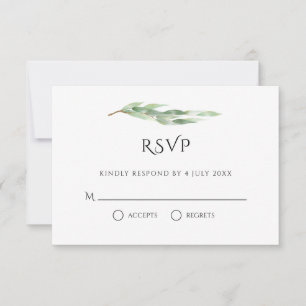 Eukalyptus-Aquarellfarben-Blätter Hochzeit von Gol RSVP Karte