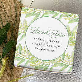 Eukalyptus Aquarellfarbengrün, weißes Farbband Geschenkschachtel