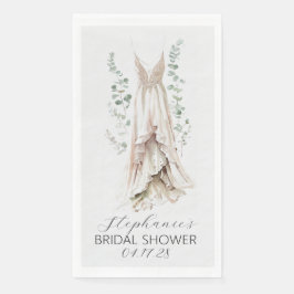 Eukalyptus-Aquarellkleid und Brautparty Serviette