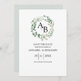 Eukalyptus-Aquarellkranz Save The Date