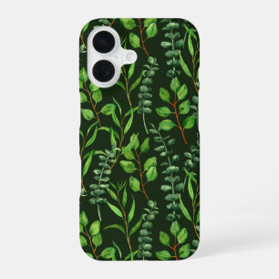 Eukalyptus auf dunkelgrün iPhone 16 hülle