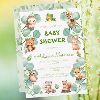 Eukalyptus Baby Boy Dusche Einladung