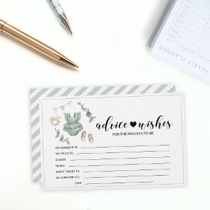 Eukalyptus-Baby-Party-Eltern-Ratschläge-Wunschkart Briefpapier