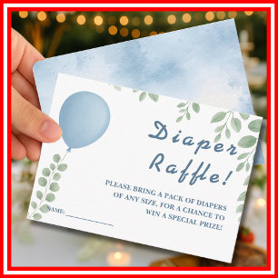 Eukalyptus-Baby-Party   Windel-Raffle Begleitkarte