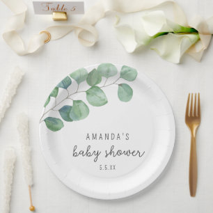 Eukalyptus - Babyparty Pappteller