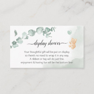 Eukalyptus Bear Baby Shower Begleitkarte