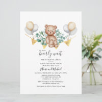Eukalyptus Bear Couple Baby Shower Greenery Script