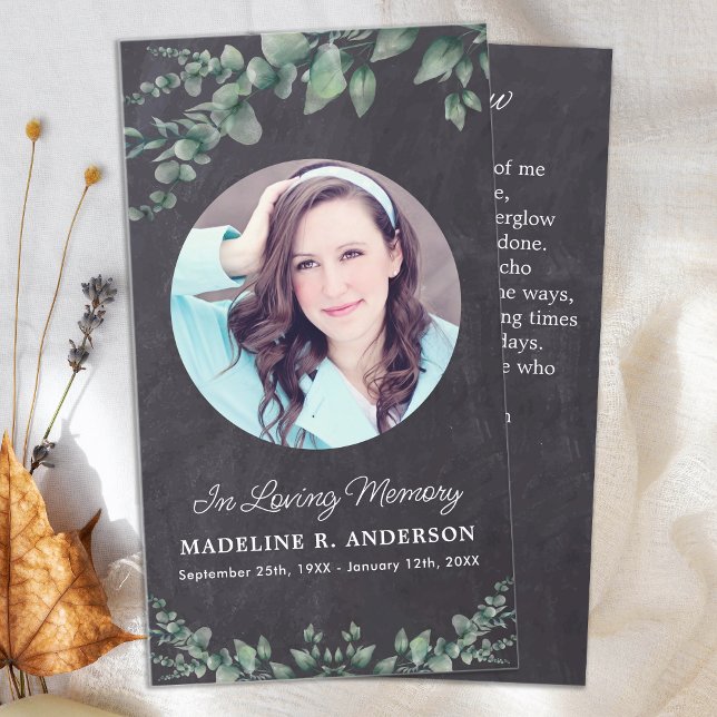 Eukalyptus Beileid Beerdigung Beerdigungskarte Gra Telefonnummerkarte (Von Creator hochgeladen)