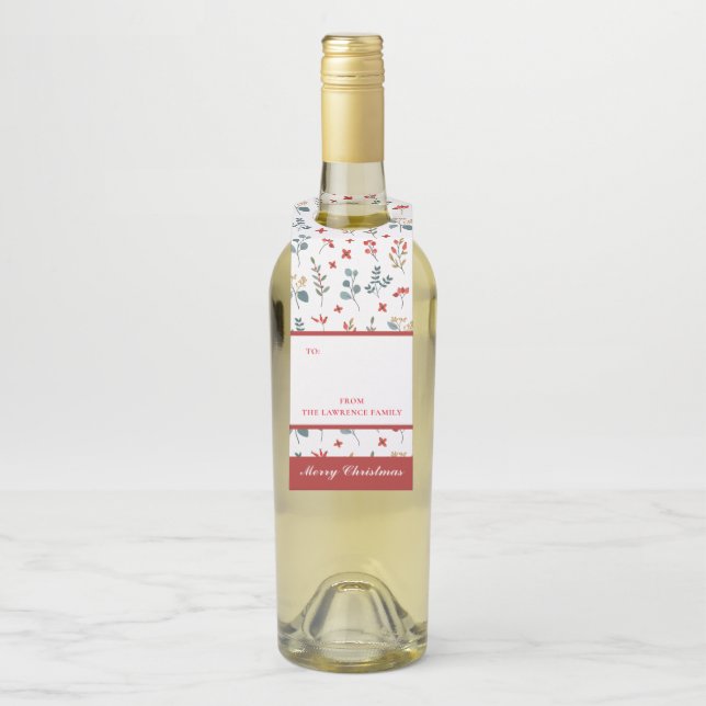 Eukalyptus Berries Weihnachten Flaschenanhänger (Auf Flasche)