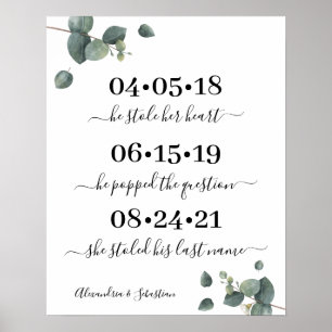 Eukalyptus Best Day Wedding Date Yes Day Sign Poster