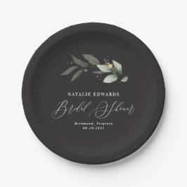 Eukalyptus Black Gold Brautparty Paper Teller