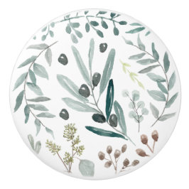 Eukalyptus-Blatt-Tür/Fach-Griff Keramikknauf