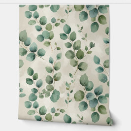 Eukalyptus-Blätter abziehen und ankleben Tapete