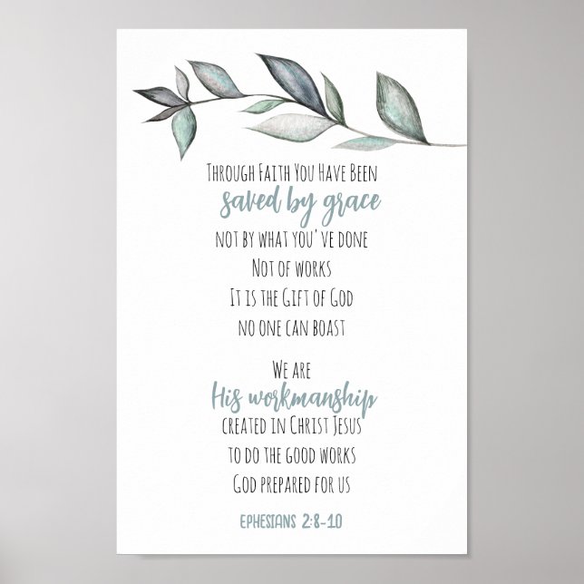 Eukalyptus Blätter Bible Verse Scripting Mauer Poster (Vorne)