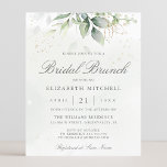 Eukalyptus-Blätter Bridal Brunch Einladung<br><div class="desc">Schöne Brautbrunch Einladung mit Aquarell Eukalyptus und Goldgold Blätter.</div>