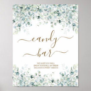 Eukalyptus-Blätter Candy Bar Shower Sing Poster